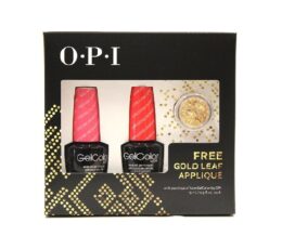 Share Set of two OPI GelColor - Kiss Me I'm Brazilian - Live Love Carnaval with Free Gold Leaf Applique