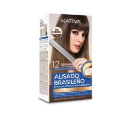 Kativa Alisado Brasileno Straightening Brunette Kit (Pre Shampoo 15 ml, Mask 150ml, Shampoo 30ml, Conditioner 30ml)