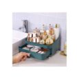 Cosmetic Storage Box open view & 1 drawer green 26x18cm