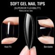 professional gel tips canni 240τεμάχια ,  (CLEAR ALMOND) #02
